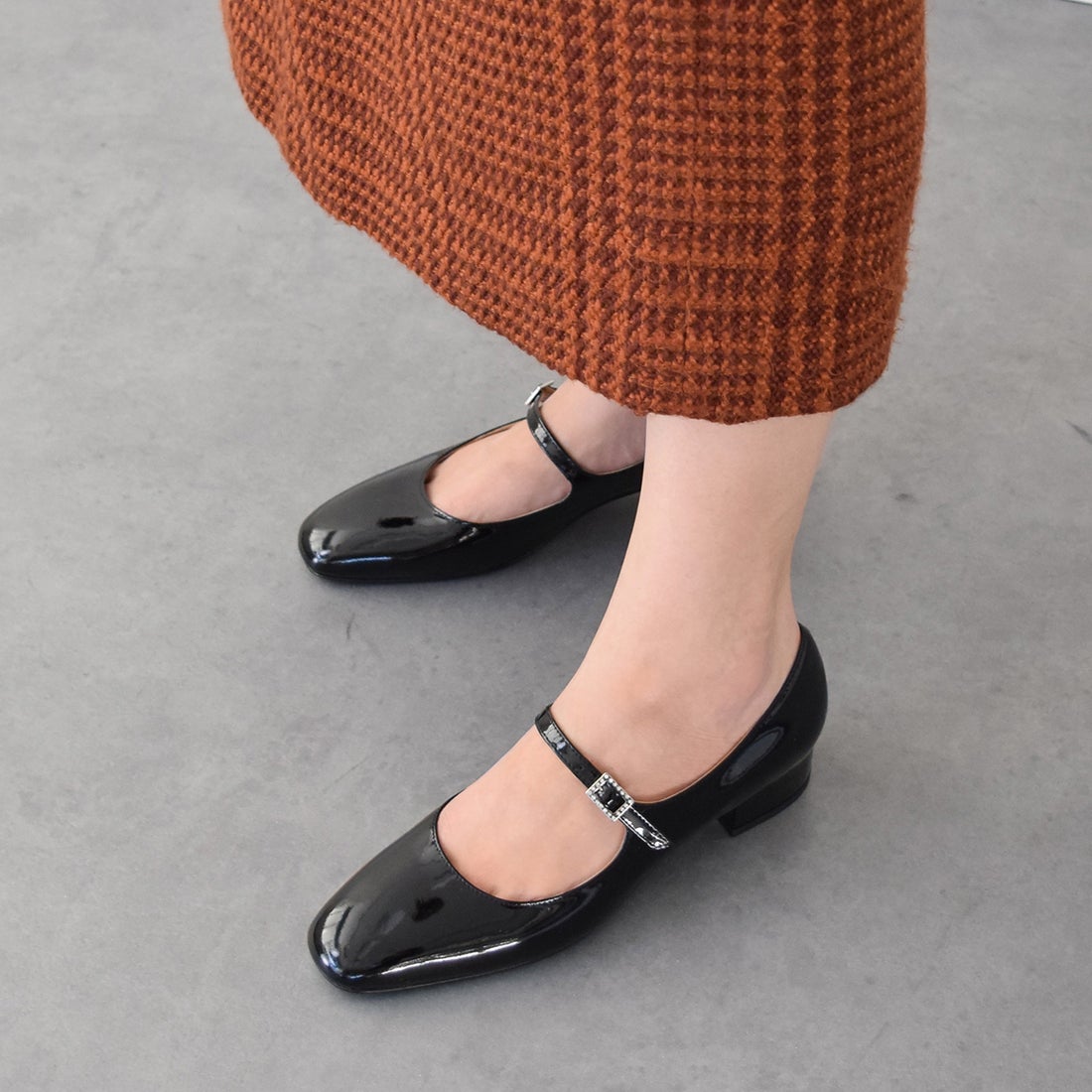 ファビオルスコーニ FABIO RUSCONI ワンストラップローヒールパンプス