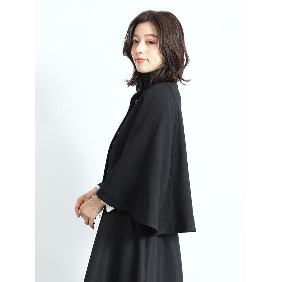 フェンネル FENNEL スタンドカラーケープコート （ブラック