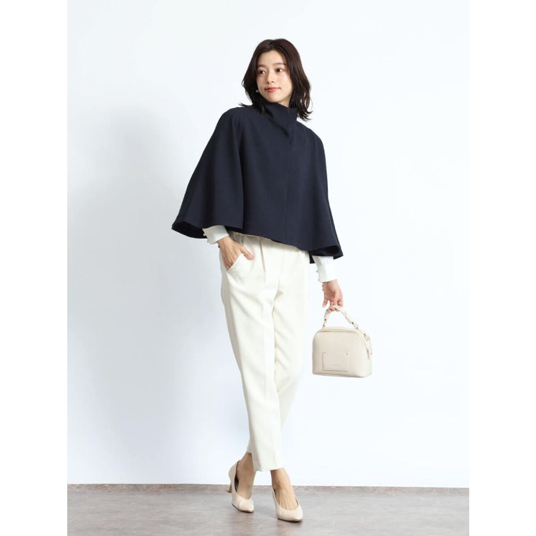 フェンネル FENNEL スタンドカラーケープコート （ブラック