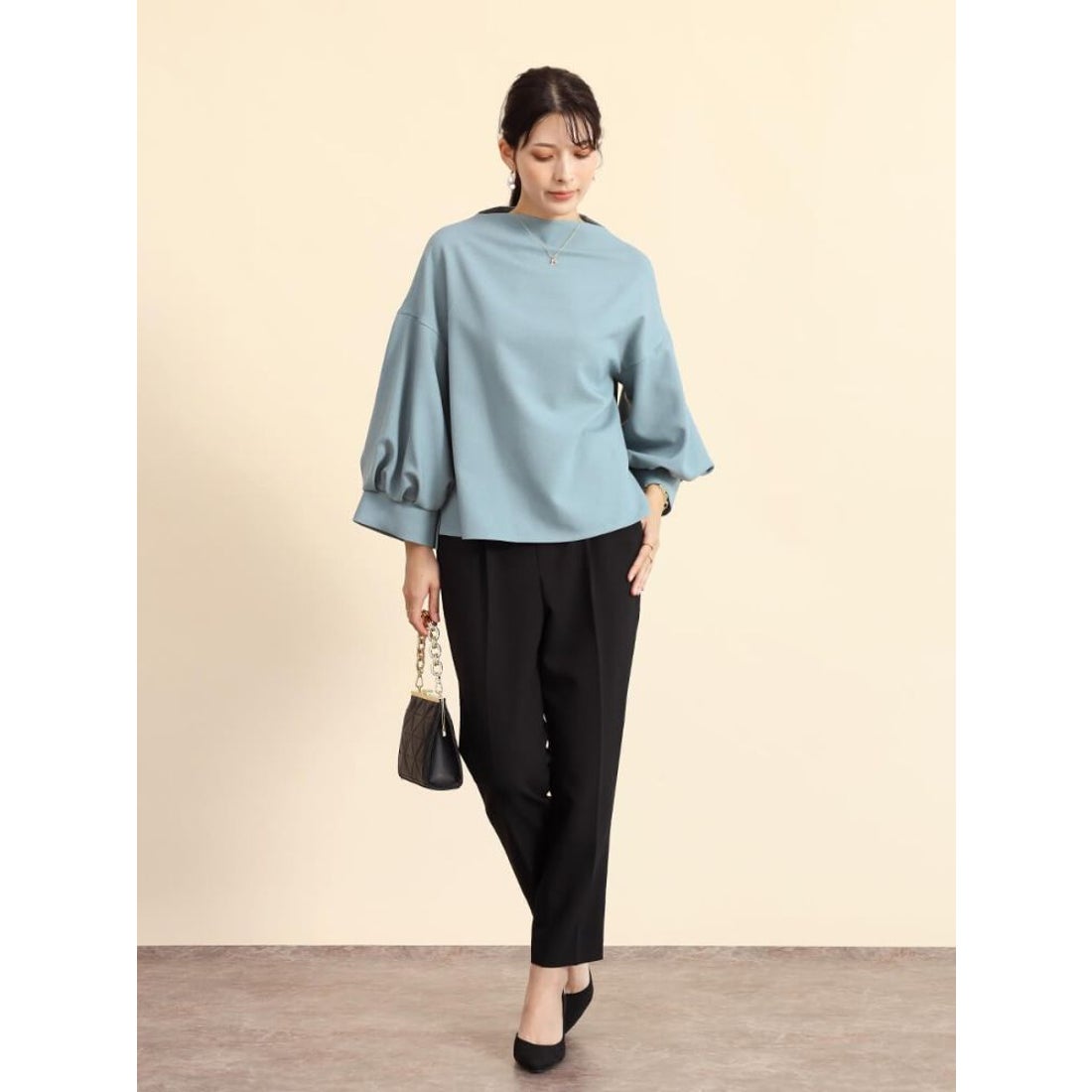 フェンネル FENNEL ボリュームスリーブブラウス （ブラック