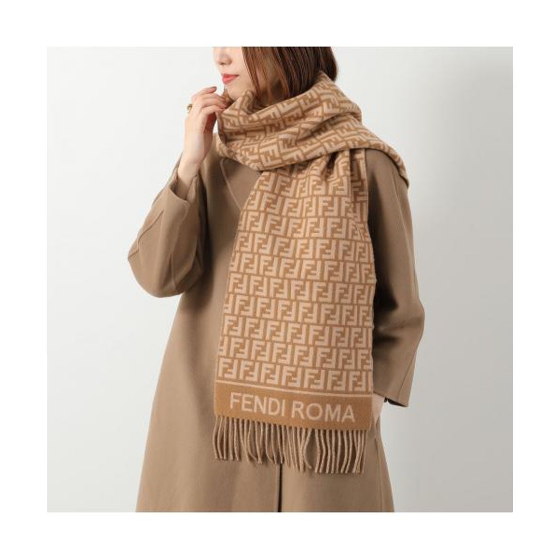 フェンディ FENDI FENDI マフラー 30×190 FXT113 AQCW カシミヤ ウール
