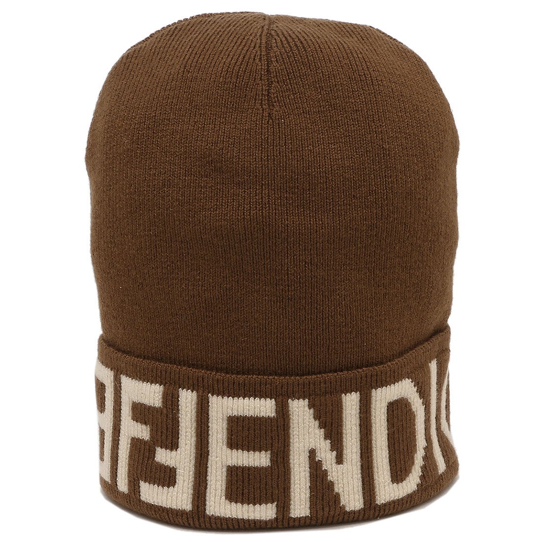 FENDI 2点セット ニット帽 手袋 五本指 ロゴ ウール ブラウン FENDI 2