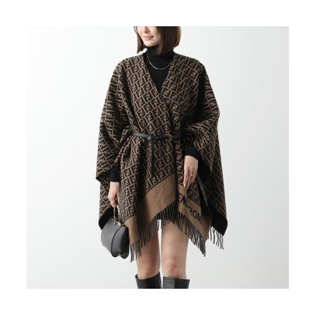 フェンディ FENDI FENDI ポンチョ FXX723 AQCW ケープ （F0QE1/TOBACCO