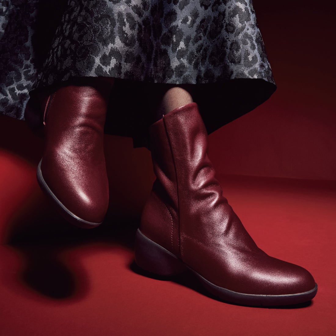 ソフトレザーブーツ900 （ボルドー） -fitfit(フィットフィット