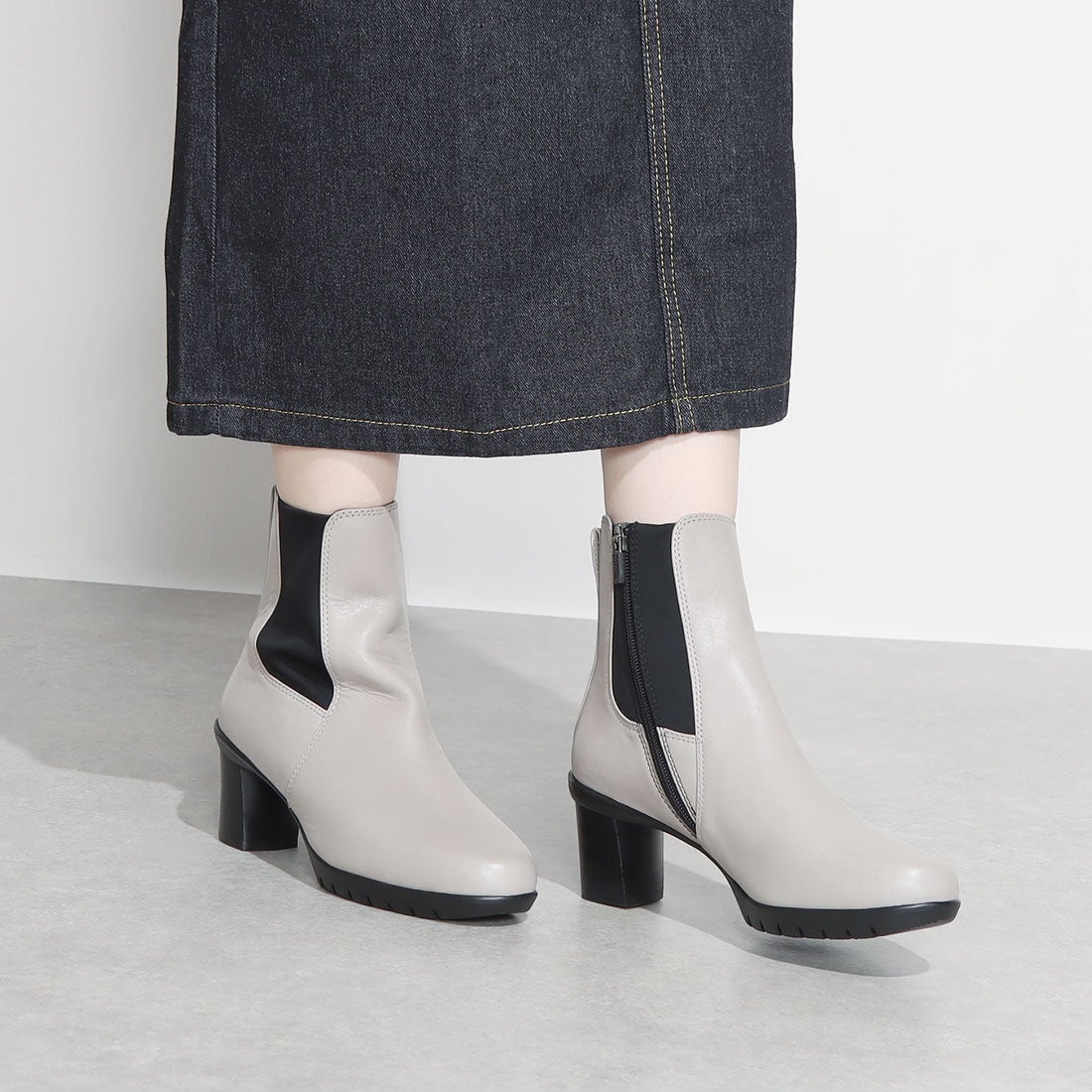 フレックスヒールサイドゴアブーツ2 （ブラック） -fitfit(フィット