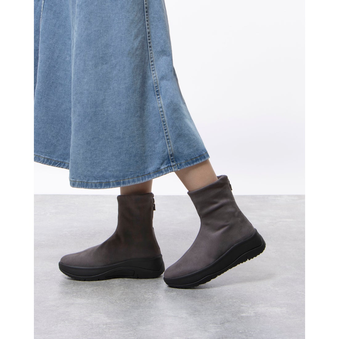 あったか撥水ストレッチブーツ （ブラック） -fitfit(フィットフィット