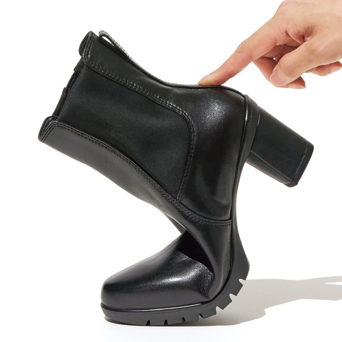 フレックスヒールサイドゴアブーツ2 （ブラック） -fitfit(フィット