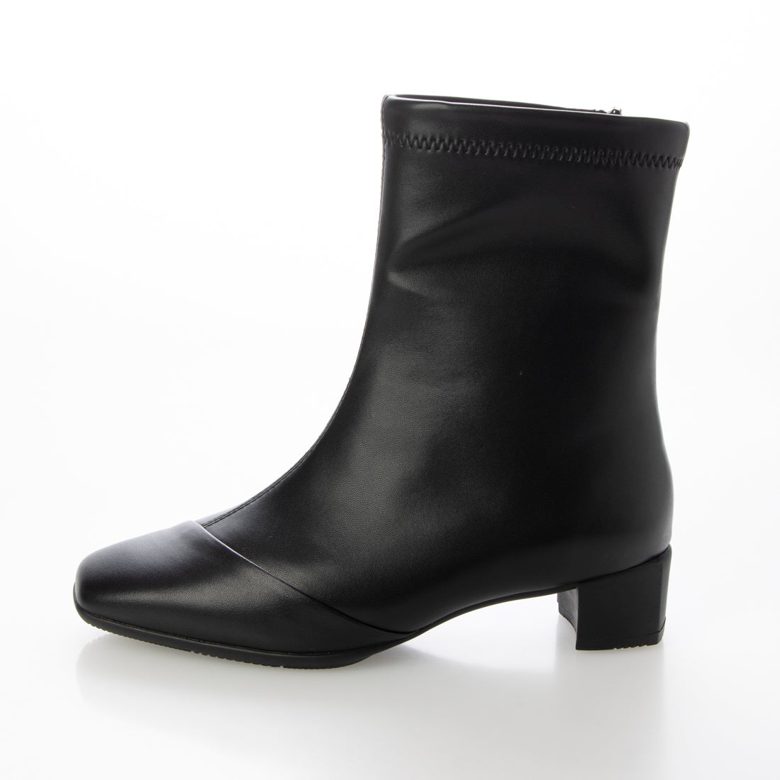 スクエアトゥヒールブーツ （ブラック） -fitfit(フィットフィット