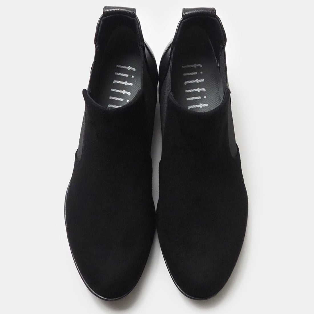 レザーサイドゴアアンクルブーツ （スエードブラック） -fitfit