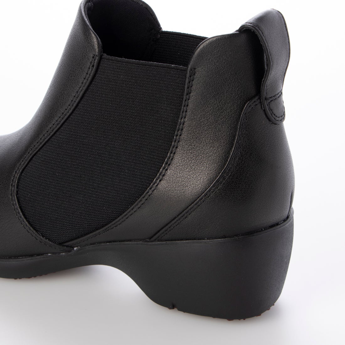 レザーサイドゴアアンクルブーツ （ブラック） -fitfit(フィット