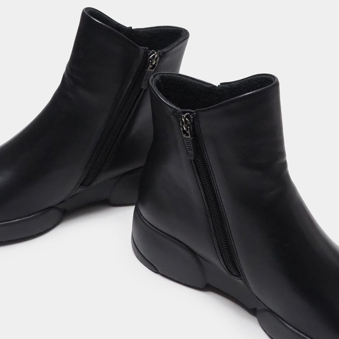 ソフトレザーミドルブーツ （ブラック） -fitfit(フィットフィット