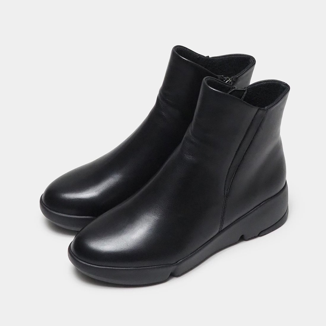 ソフトレザーミドルブーツ （ブラック） -fitfit(フィットフィット