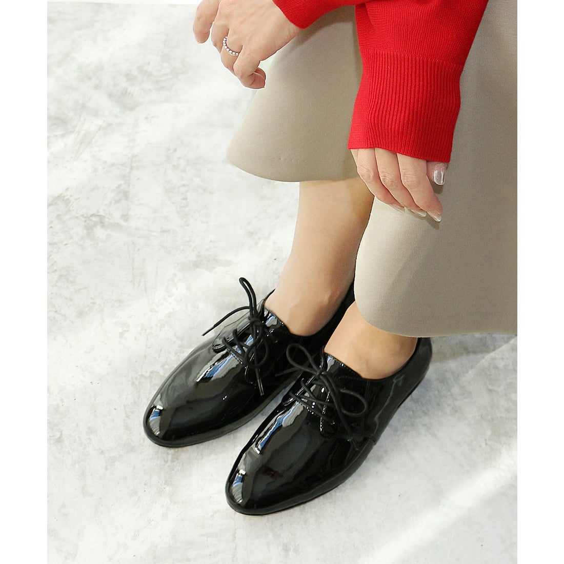 フィン Fin レースアップシューズ【低反発スポンジ入り】 （ブラック