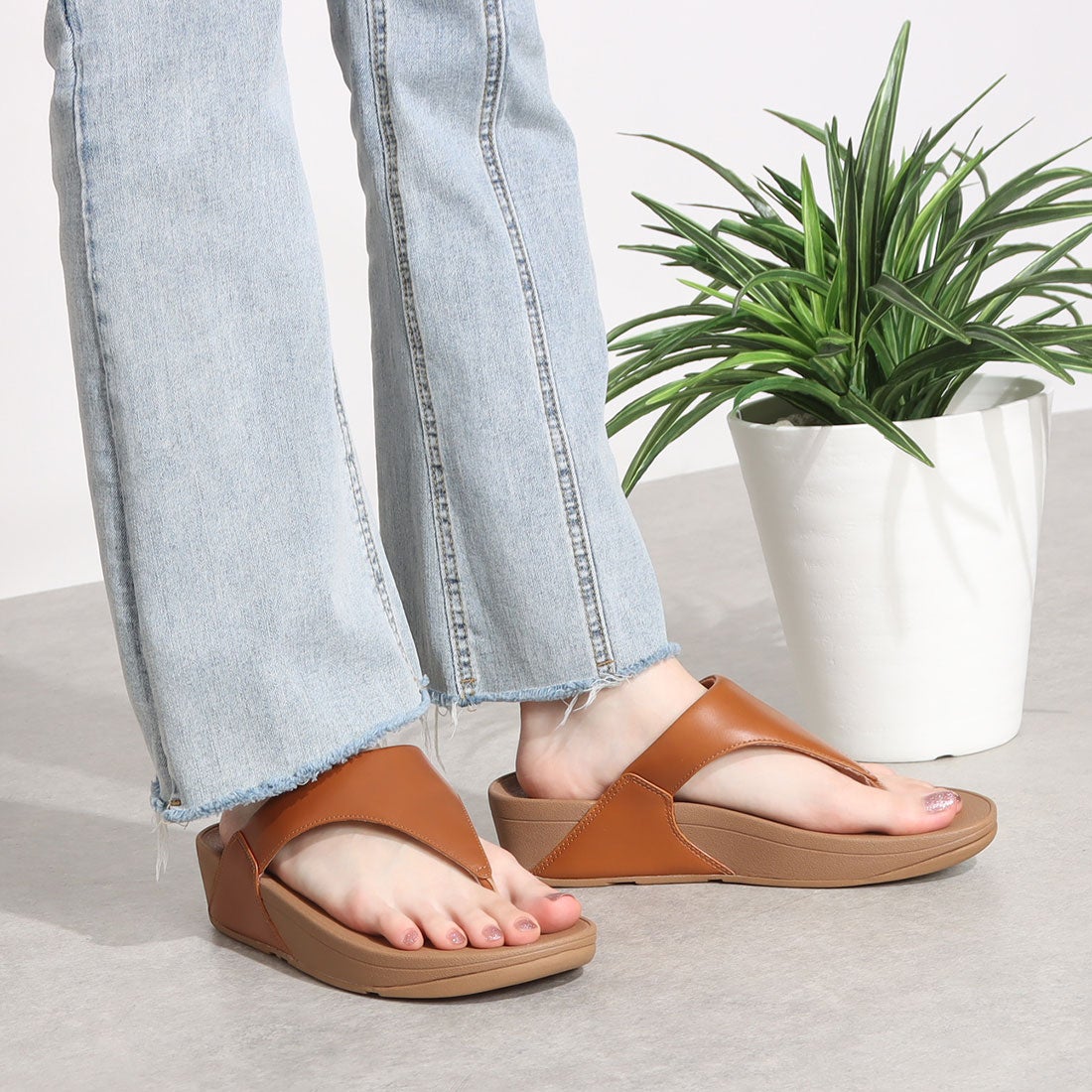 フィットフロップ fitflop LULU LEATHER TOEPOST （White） -waja