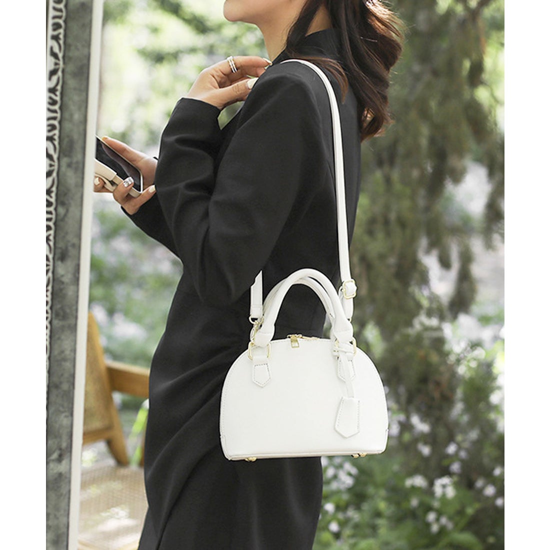 フロージュ florge 【2WAY/3WAY】マットレザーかまぼこ型ショルダー