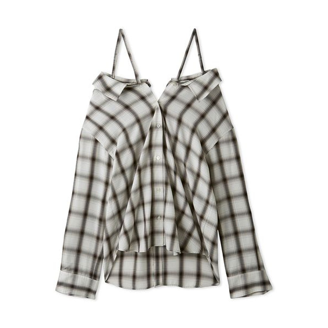 フレイ アイディー FRAY I.D オンブレラメチェックアシメシャツ （YEL