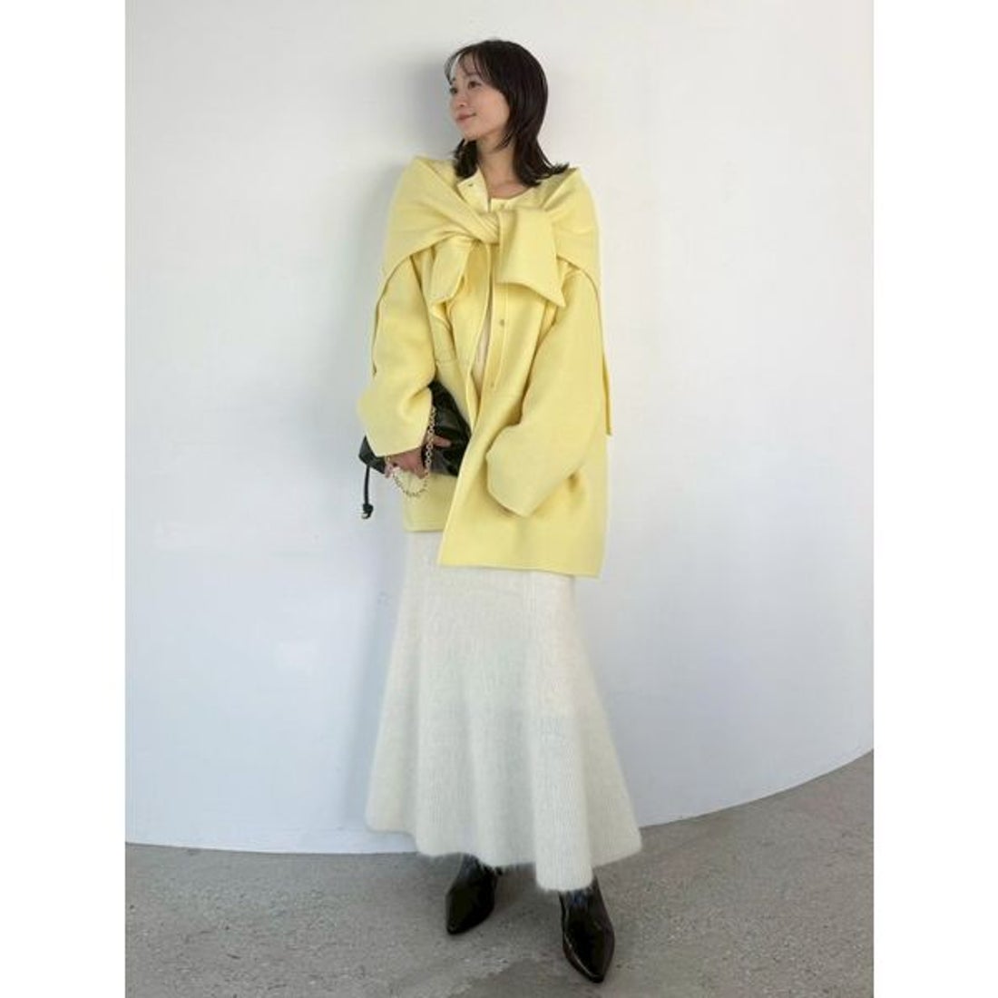 フレイ アイディー FRAY I.D マフラー付ノーカラーリバーミドルコート