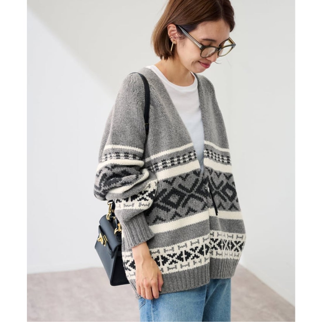 フレームワーク FRAMeWORK ≪追加≫ジャガードカーディガン 2 （グレー