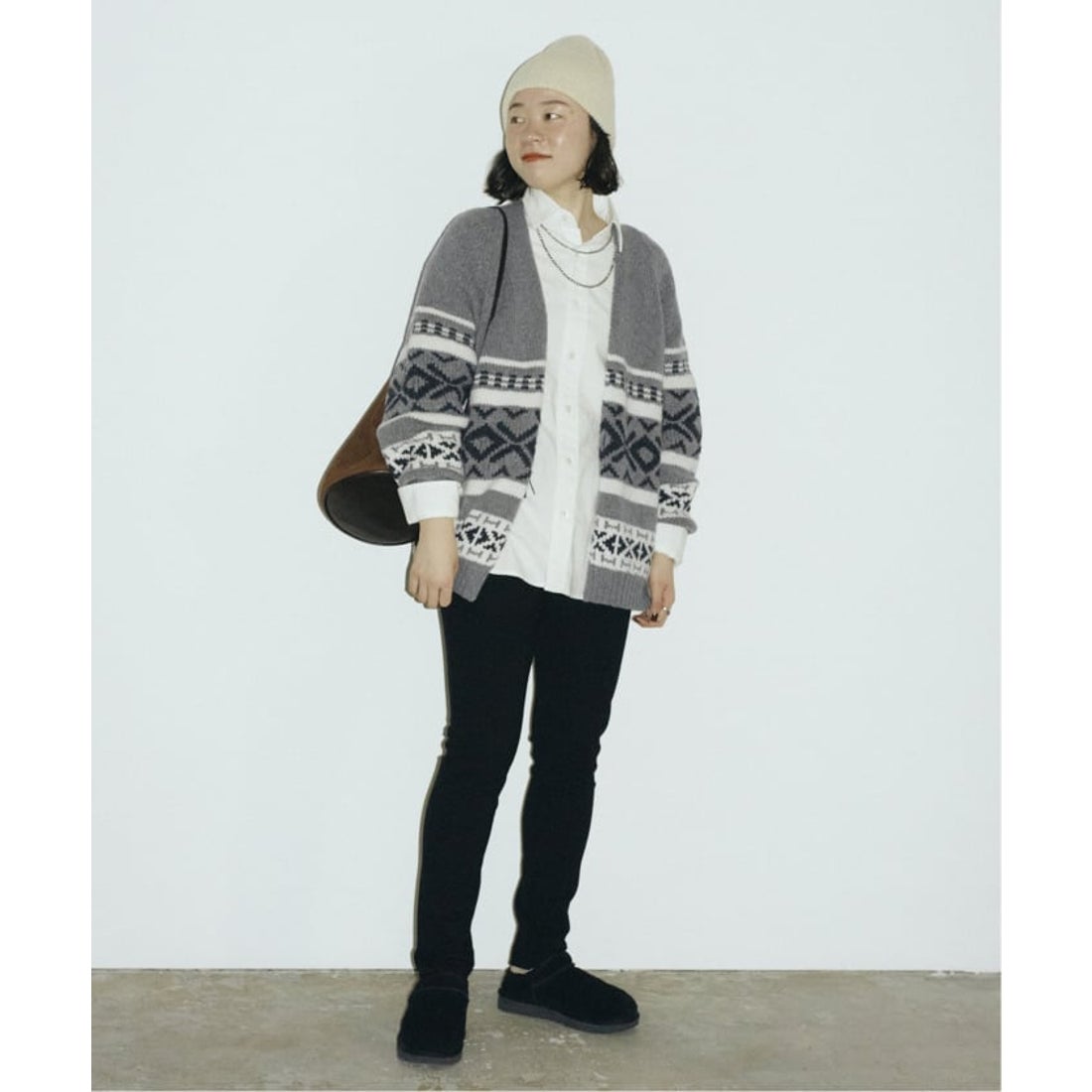 フレームワーク FRAMeWORK ≪≫ジャガードカーディガン （グレーA