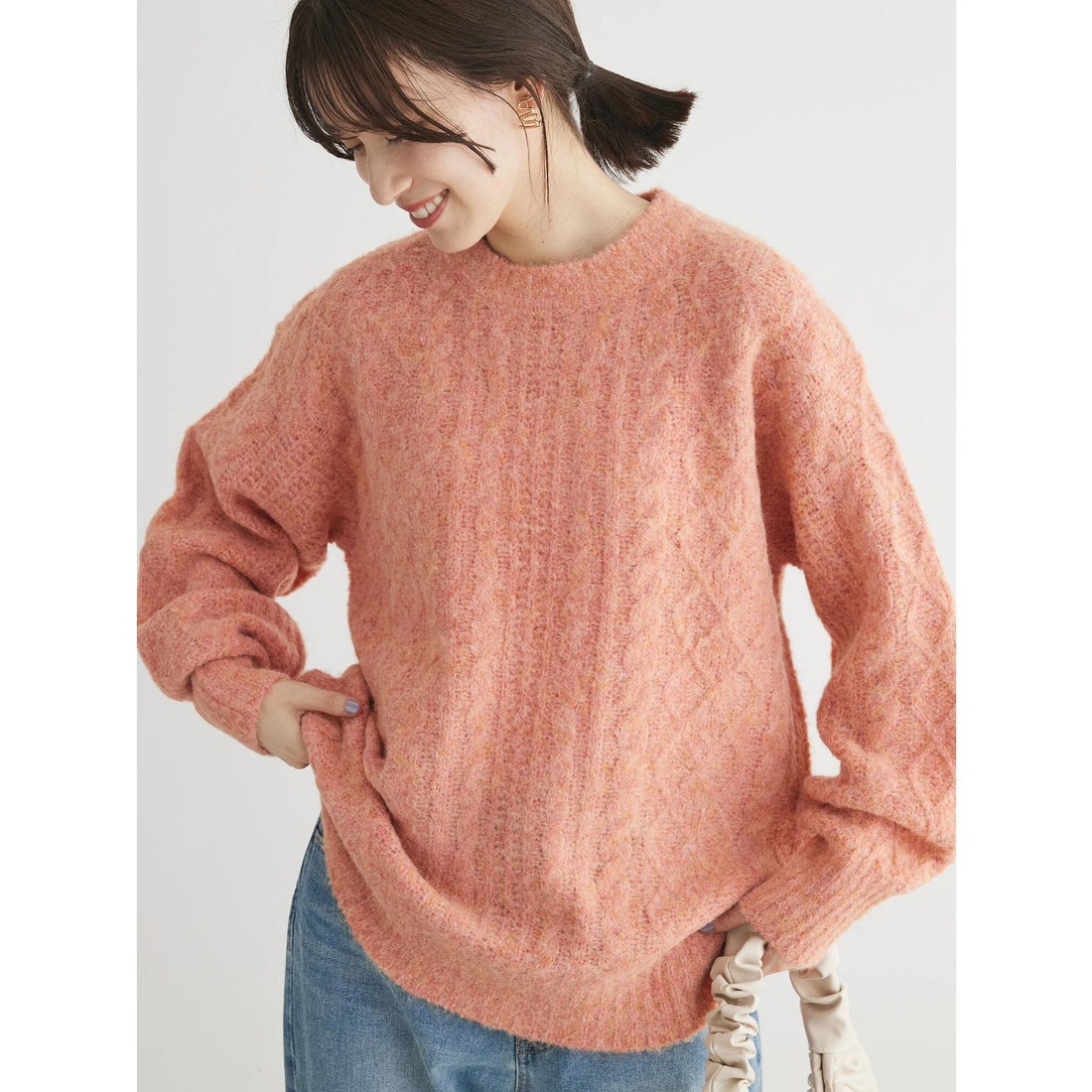 グリーン パークス Green Parks フェアリーMixケーブルニットプル