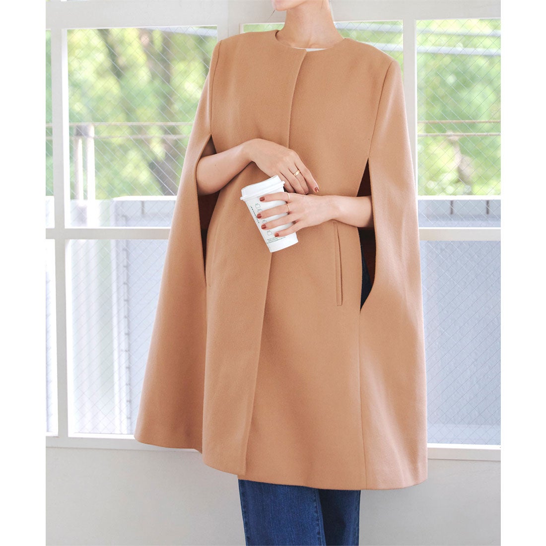 コウベレタス KOBE LETTUCE ロングケープコート [K1307] （キャメル