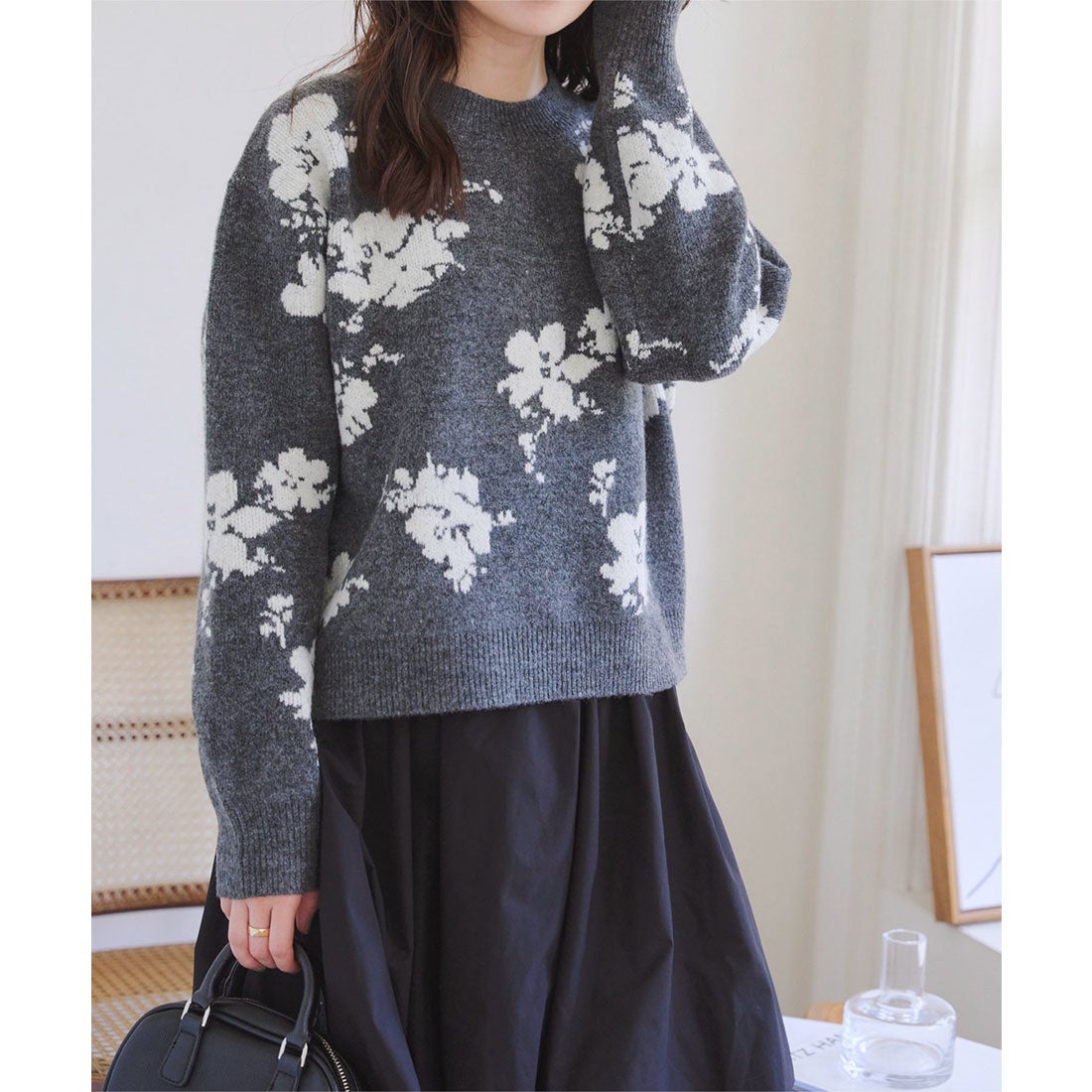 コウベレタス KOBE LETTUCE 花柄もっちもちニットトップス [C7192