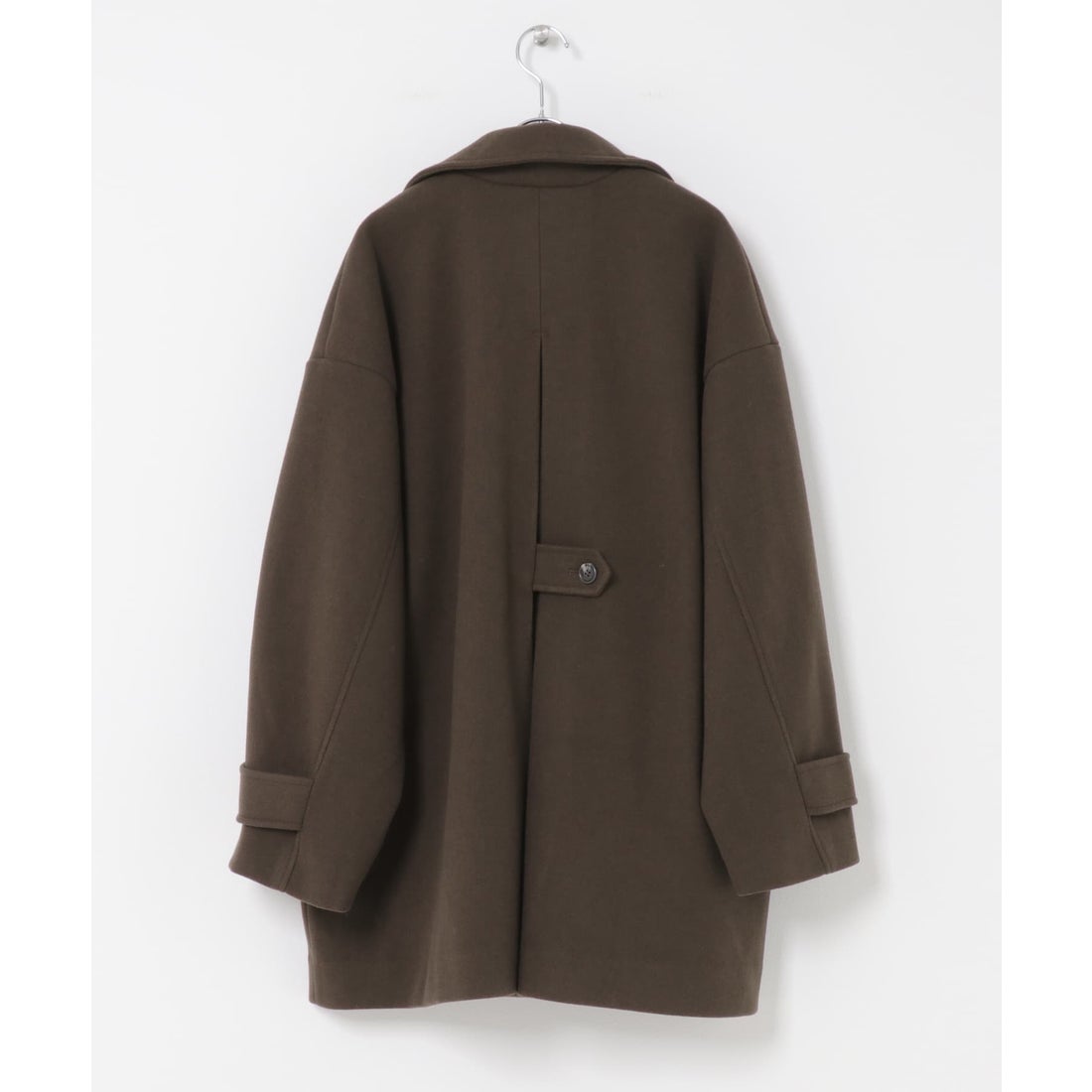 ケービーエフ KBF BIGカラーミドルコート （ブラウン） -ファッション