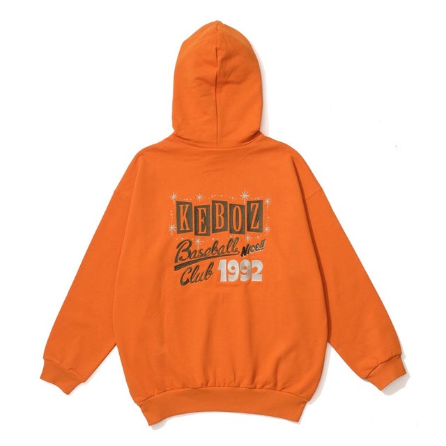 ケボズ KEBOZ BB SMALL WAPPEN SWEAT FULL ZIP HOODIE （ORANGE
