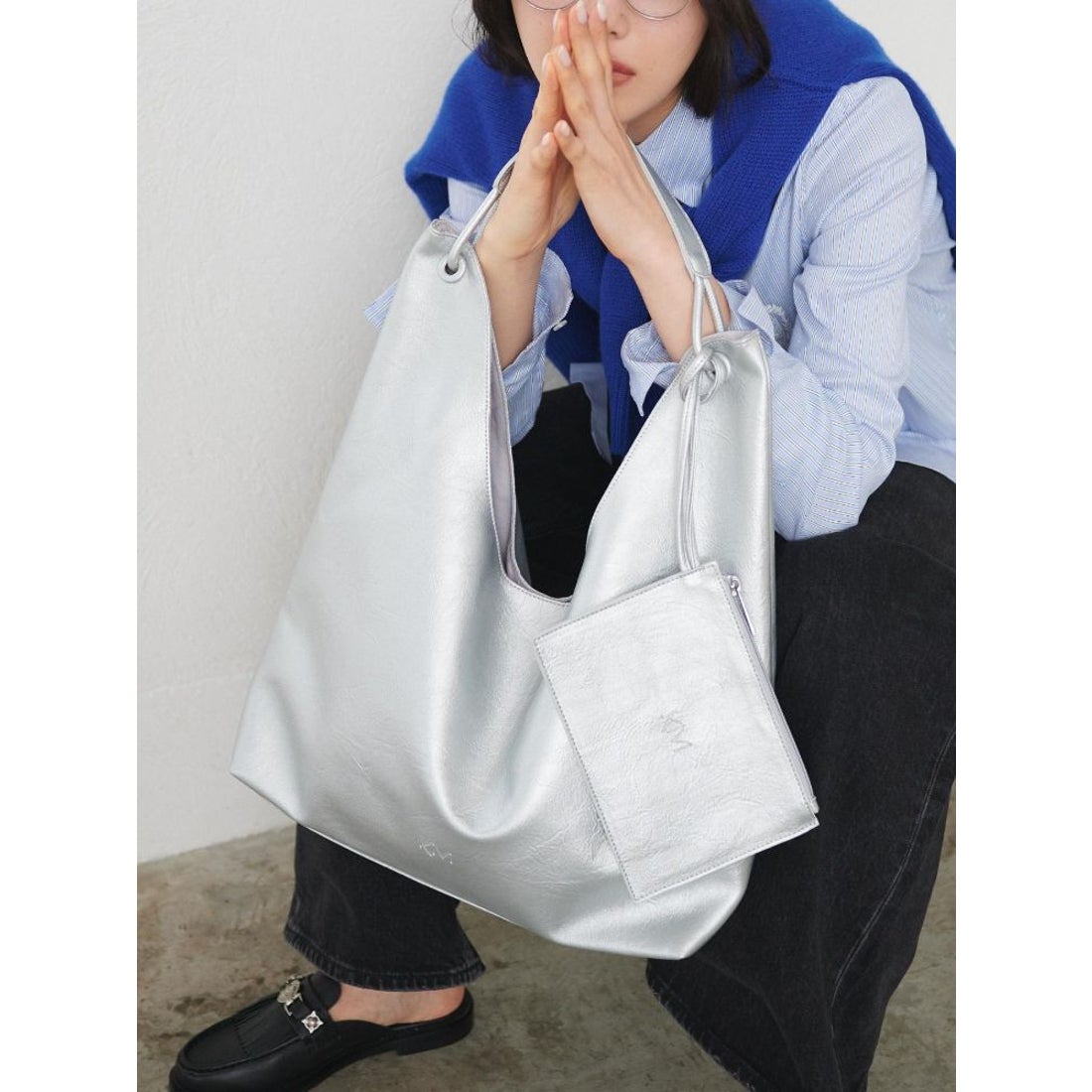 キヴィ kivi ポーチツキトートバッグ （SLV） - ファッション通販