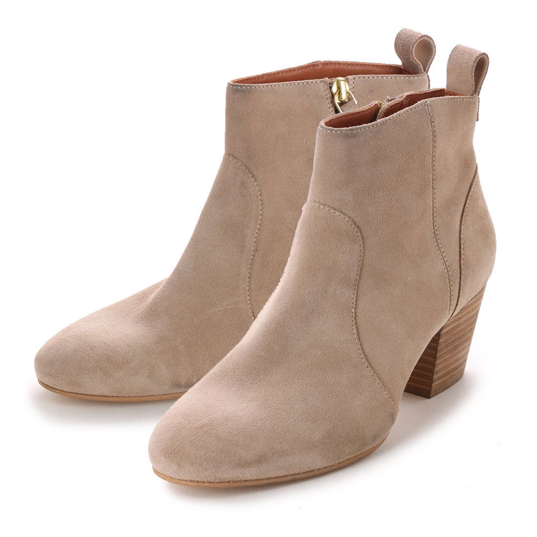 キスコ KISCO 【本革】サイドジッパーショートブーツ （ベージュ