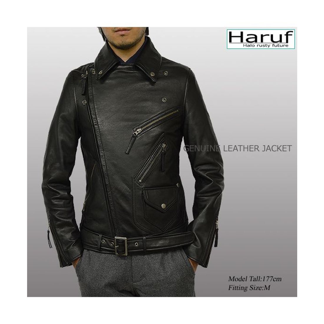 ハルフ Haruf 本革 レザージャケット ダブルライダースジャケット 革