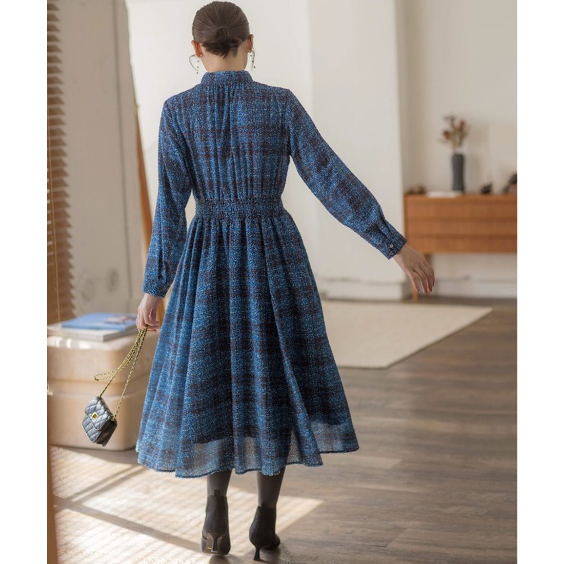 クミキョク オオキイサイズ 組曲 L ギミックチェックツイード