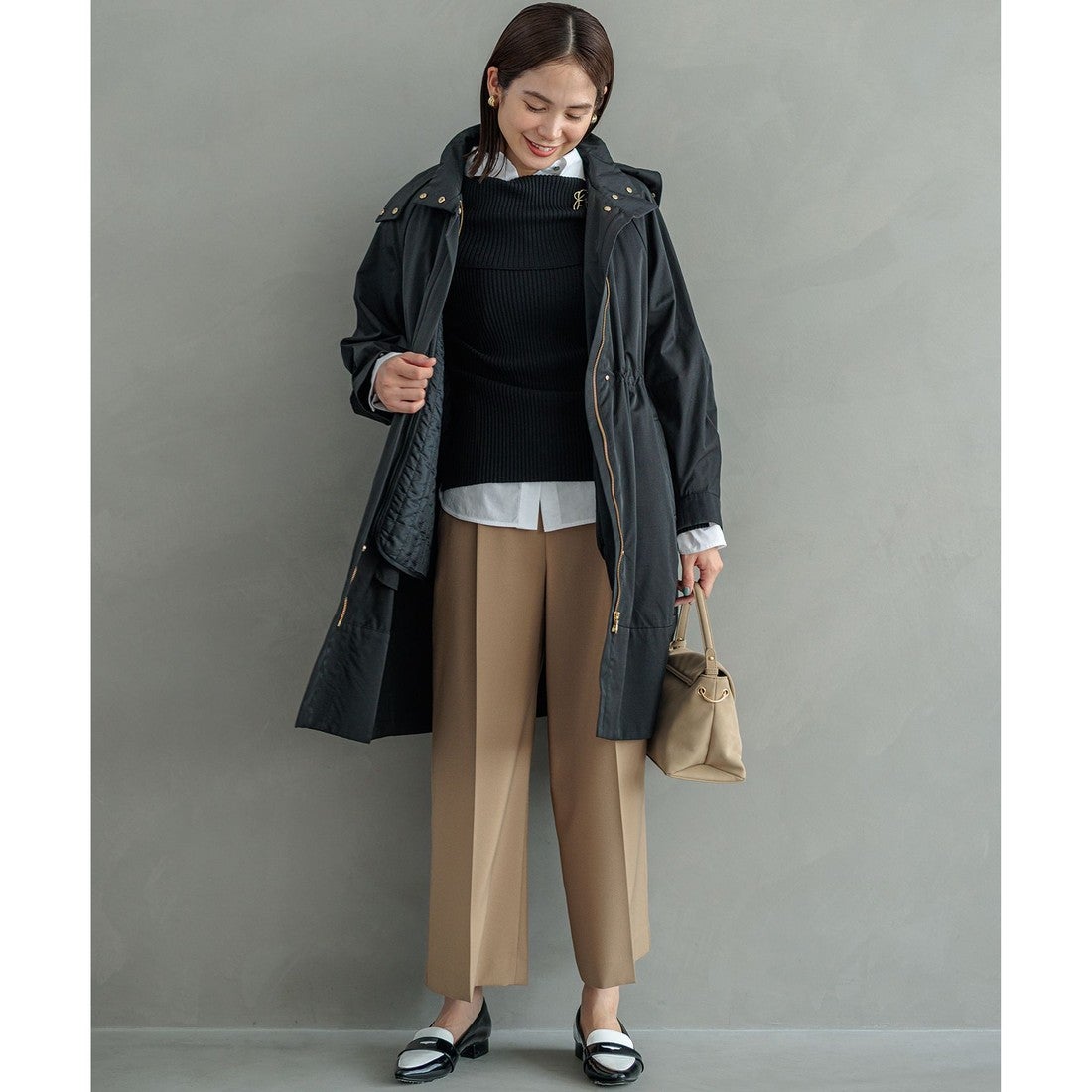 組曲 【WEB限定】ライナー付きモッズ コート （アイボリー系） -靴