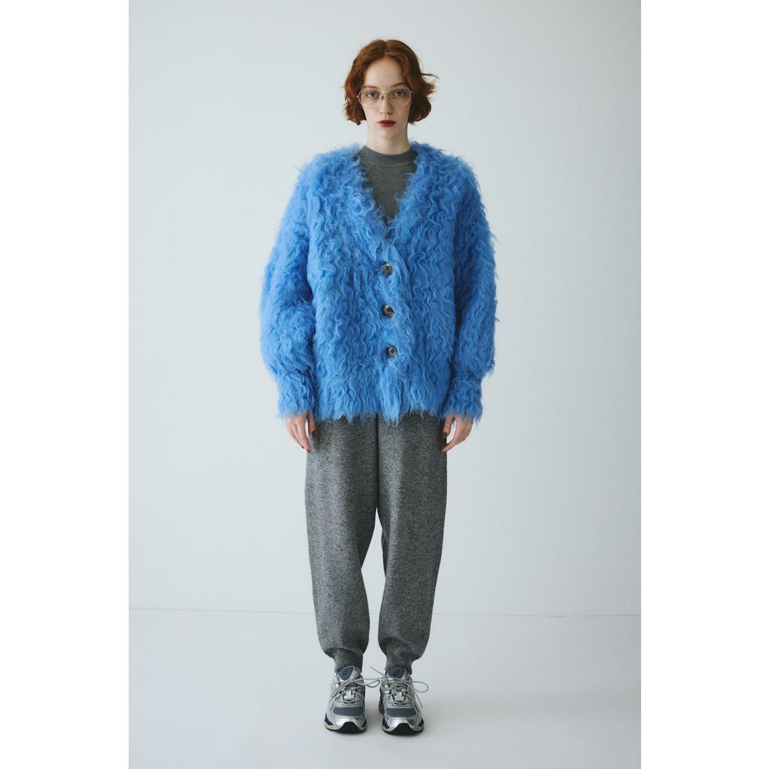 ヘリンドットサイ HeRIN.CYE ［予約］Fuzzy knit cardigan （BLU