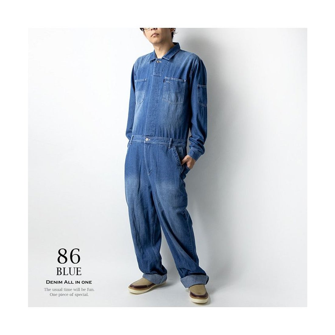 GENELESS つなぎ デニム メンズ オールインワン オーバーオール デニム
