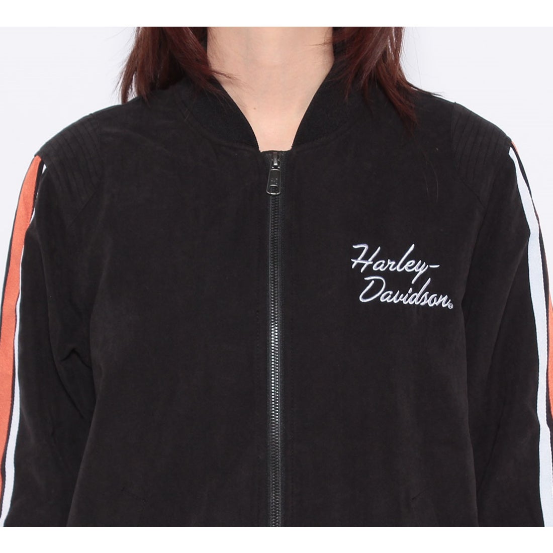 アイコニックスリーブストライプ・ボンバージャケット -ハーレー