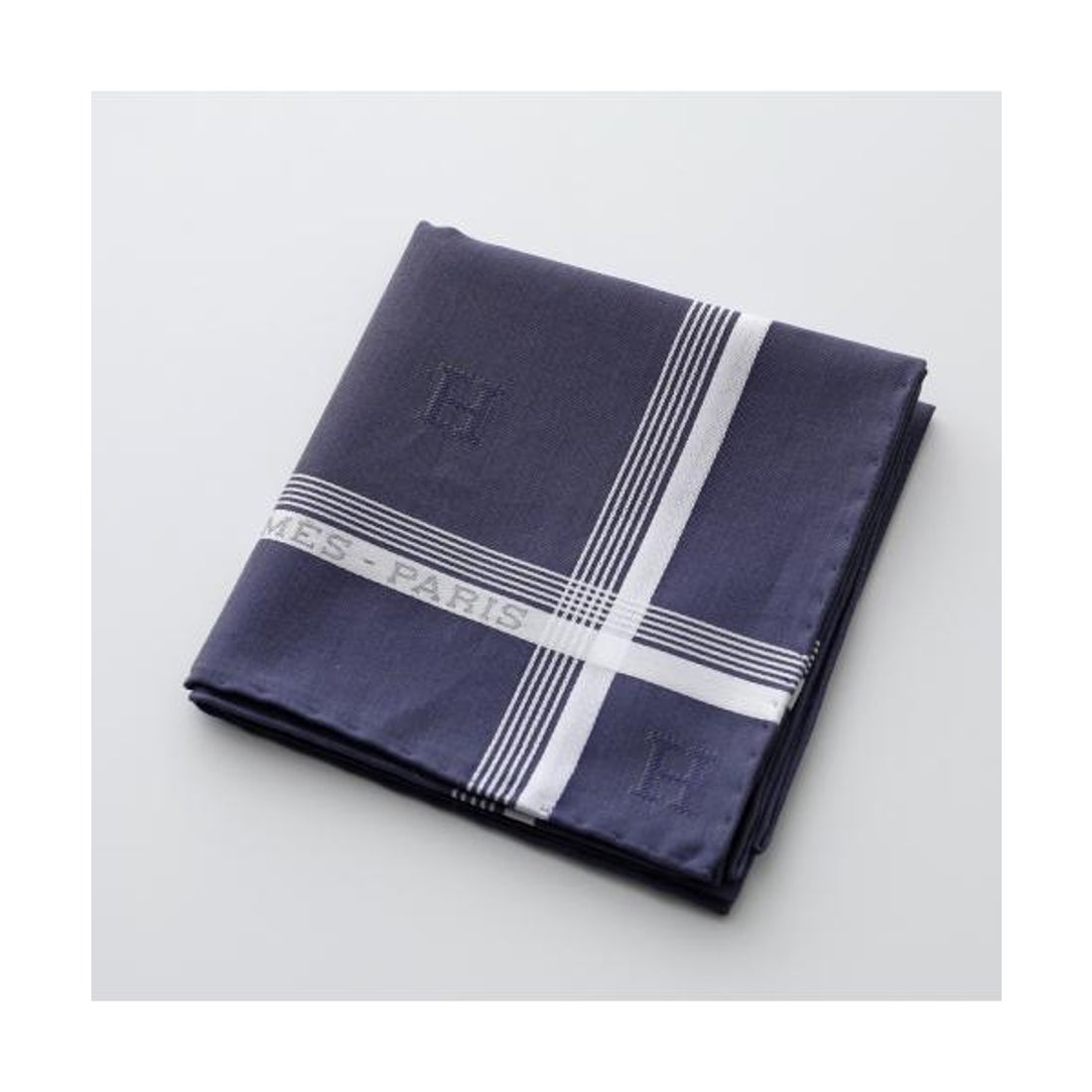 エルメス Hermes HERMES ハンカチ 46×46 Hレリーフ ジャガードH