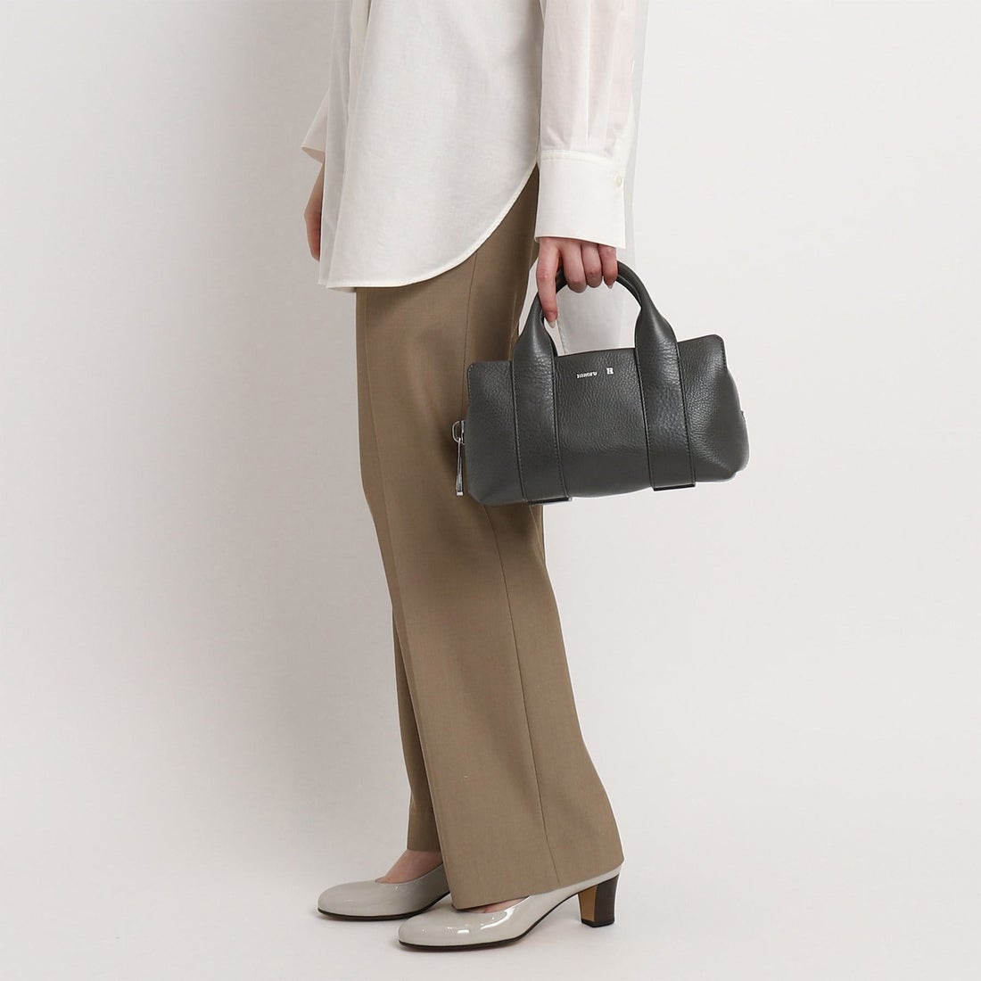 ヒロフ HIROFU 【ランポ】レザーハンドバッグ S 2WAY 本革 ミニバッグ