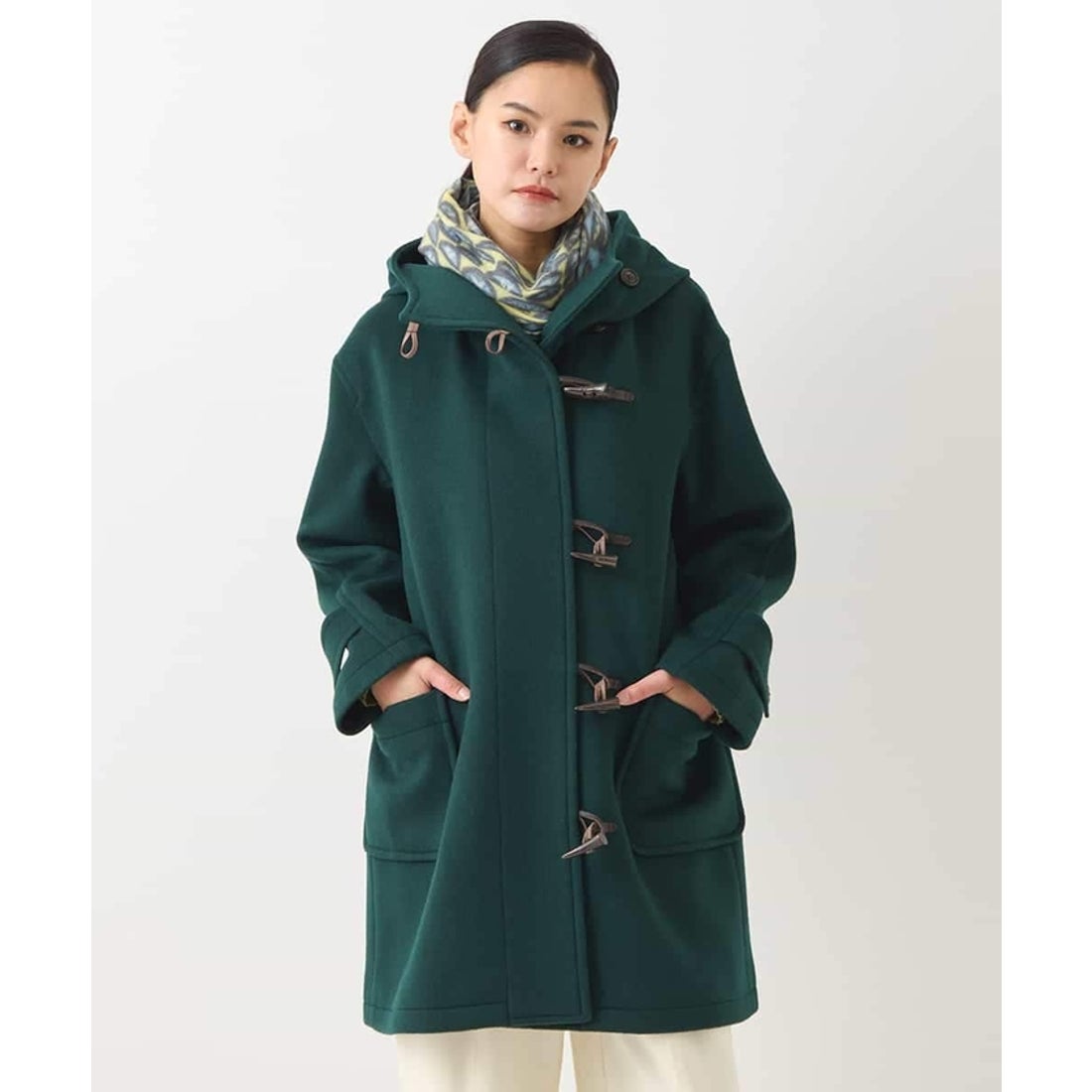 ヒロコ ビス HIROKO BIS ミドル丈ダッフルコート （グリーン
