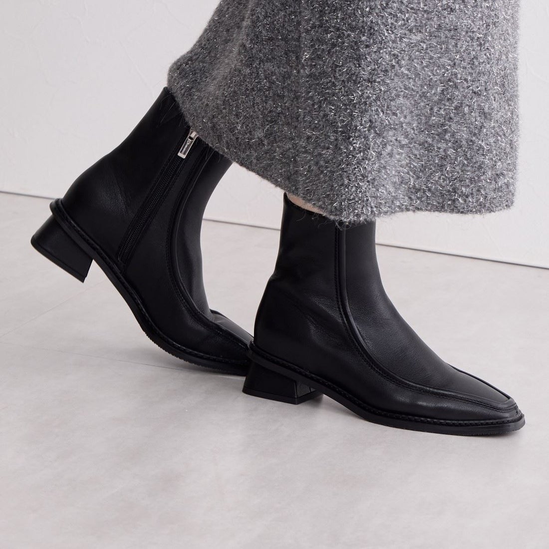 ヒミコ 卑弥呼 モカステッチブーツ/641421 （ブラック） -靴