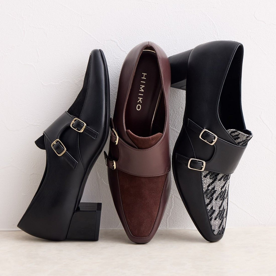 ヒミコ 卑弥呼 ダブルモンクストラップシューズ/641323 （ブラック