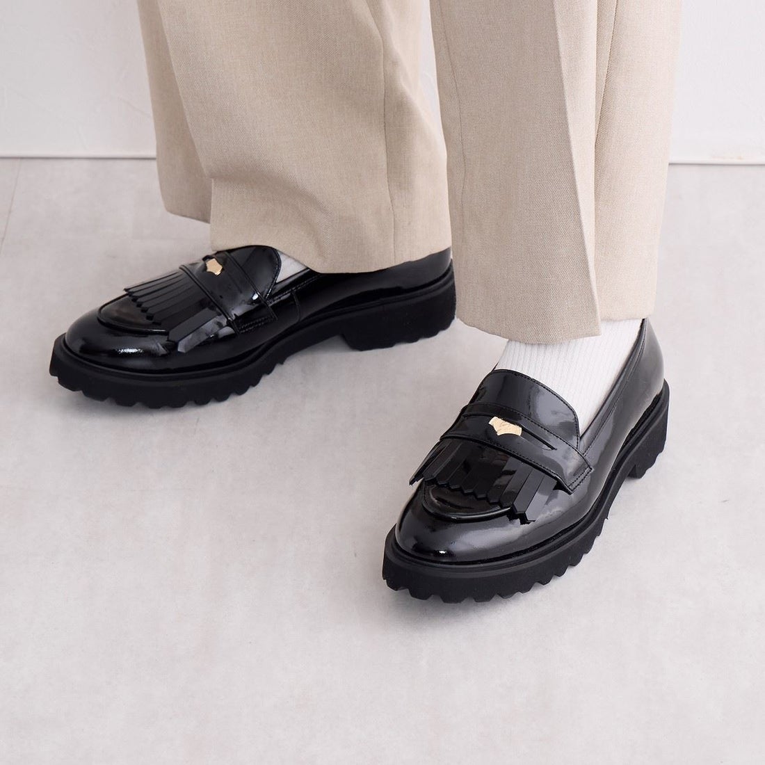 ヒミコ 卑弥呼 トラックソールコインローファー/641304 （ブラック