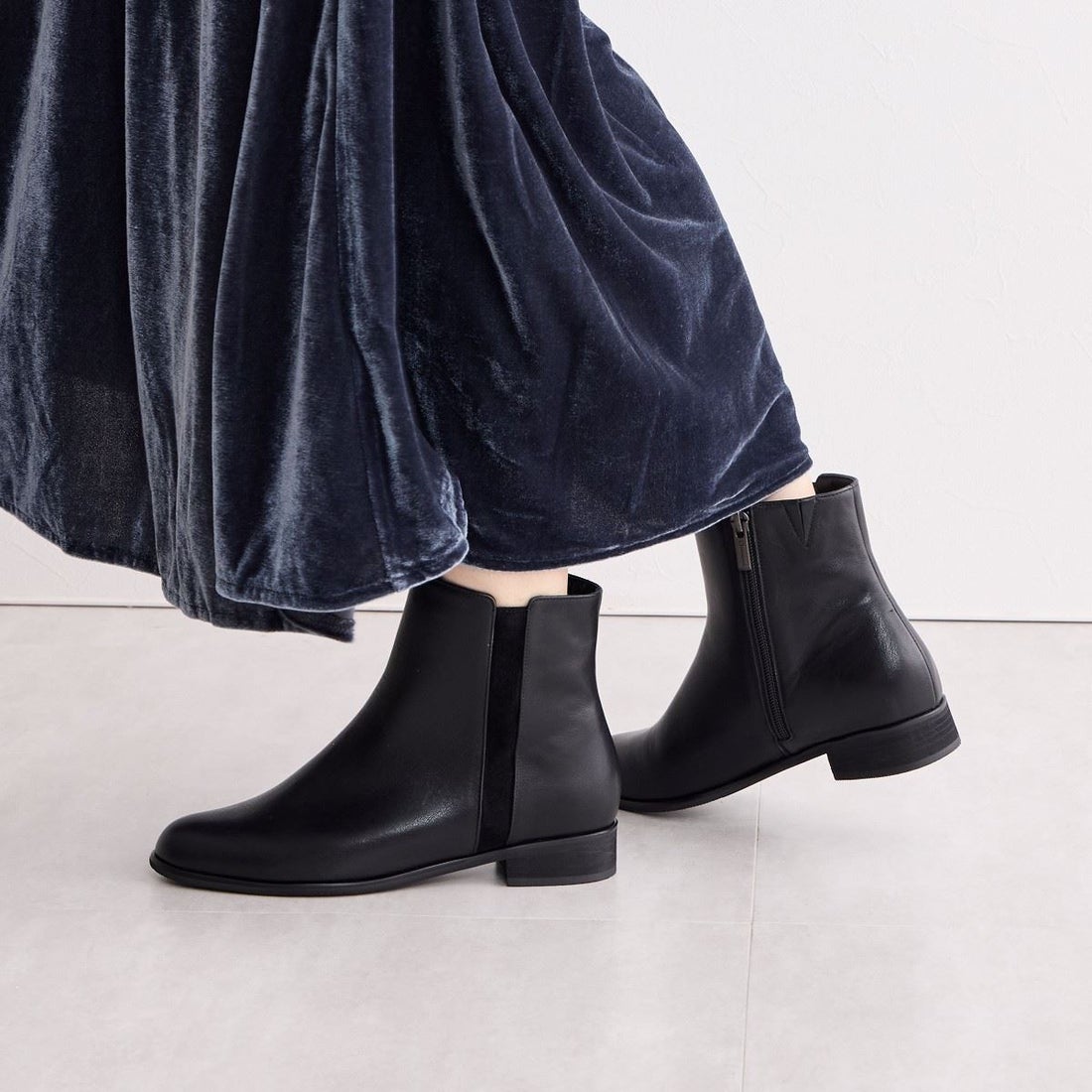 ヒミコ 卑弥呼 サイド切替デザインブーツ/641423 （ブラック） -靴