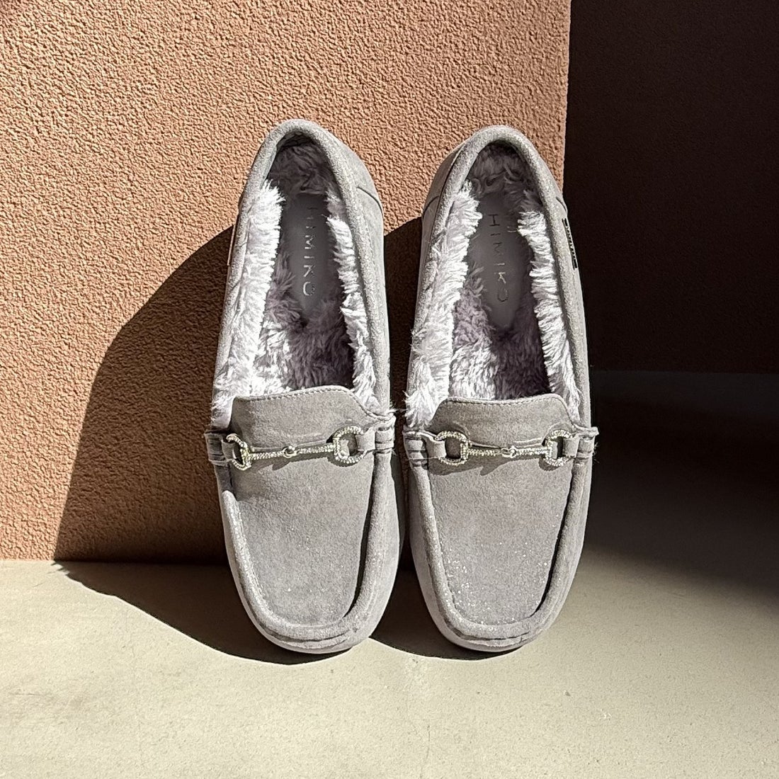 ヒミコ 卑弥呼 ビジュービットふわふわモカシン/651320 （グレー） -靴