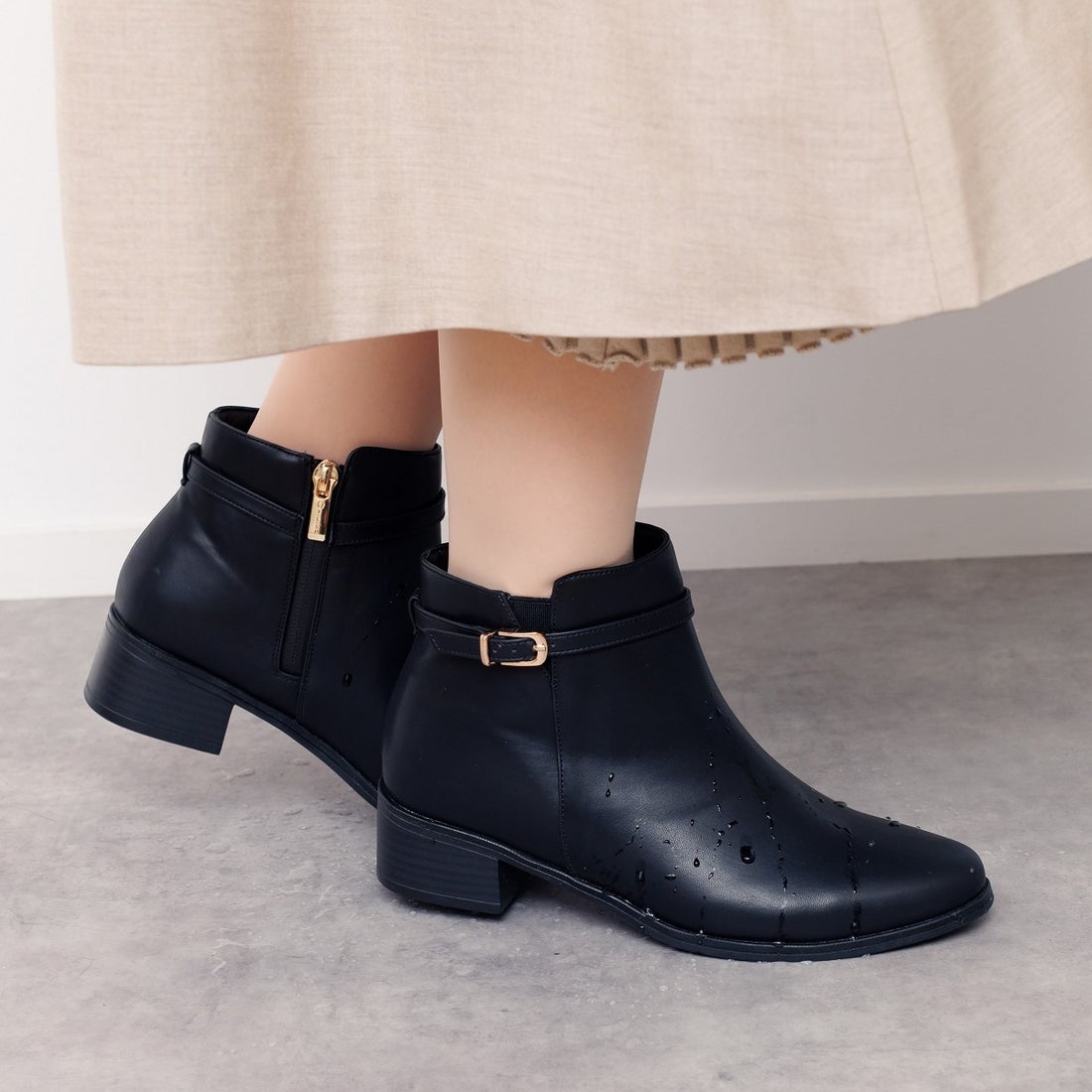 ヒミコ 卑弥呼 【耐水】ベルトデザインレインブーツ/634401 （ブラック