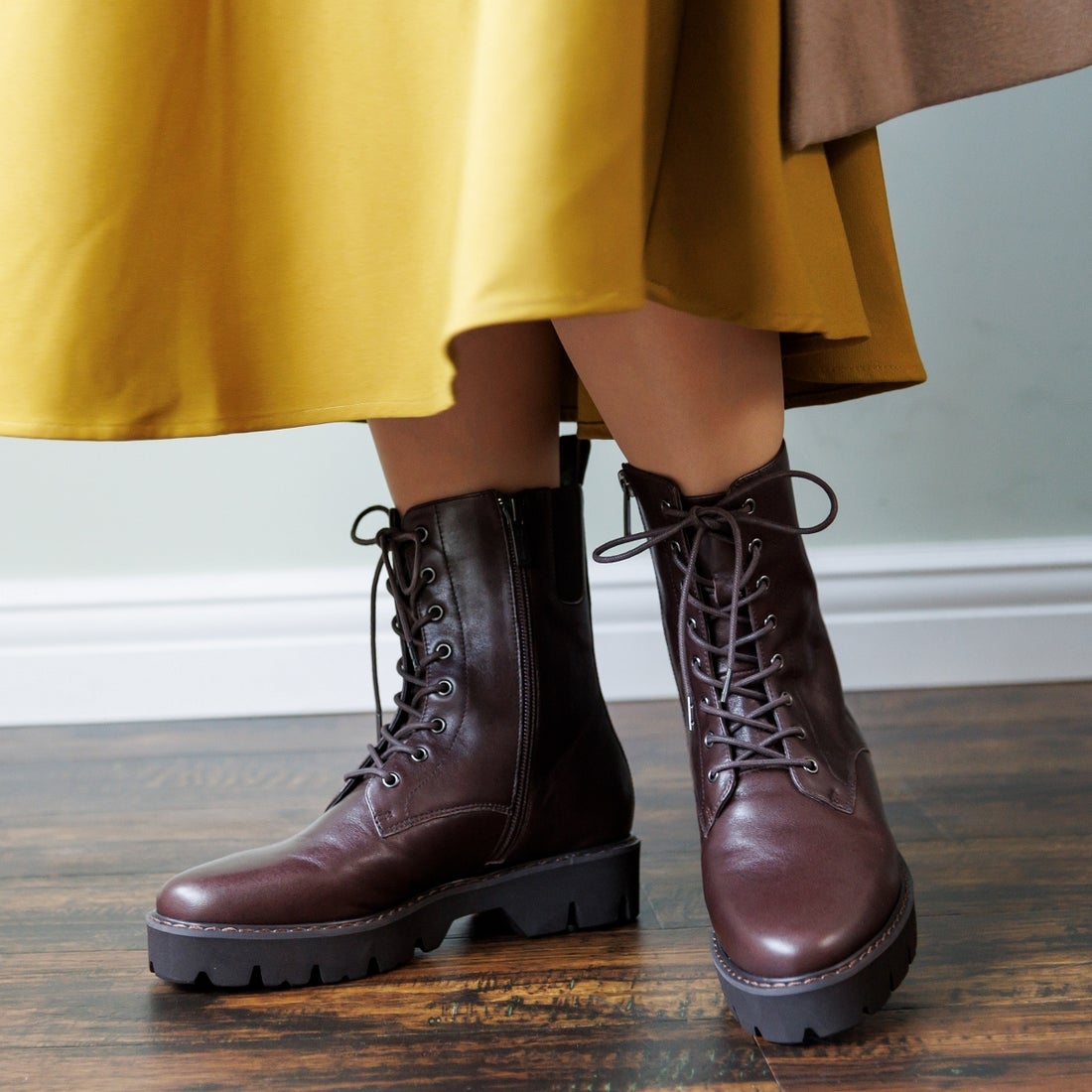 ヒミコ 卑弥呼 レースアップトラックソールブーツ/631407 （ブラック