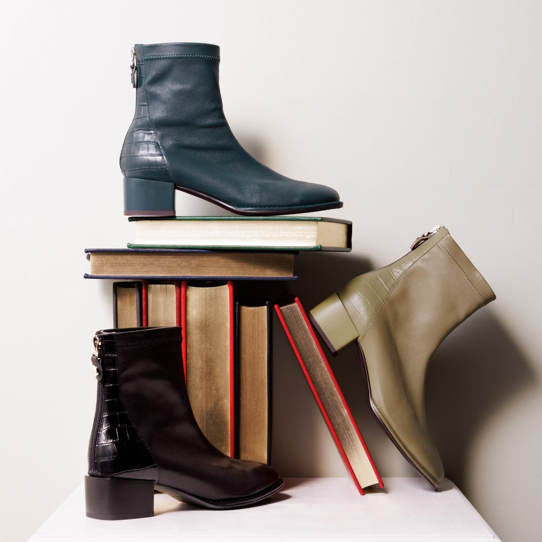 ヒミコ 卑弥呼 型押しコンビストレッチブーツ/631420 （ブルー） -靴