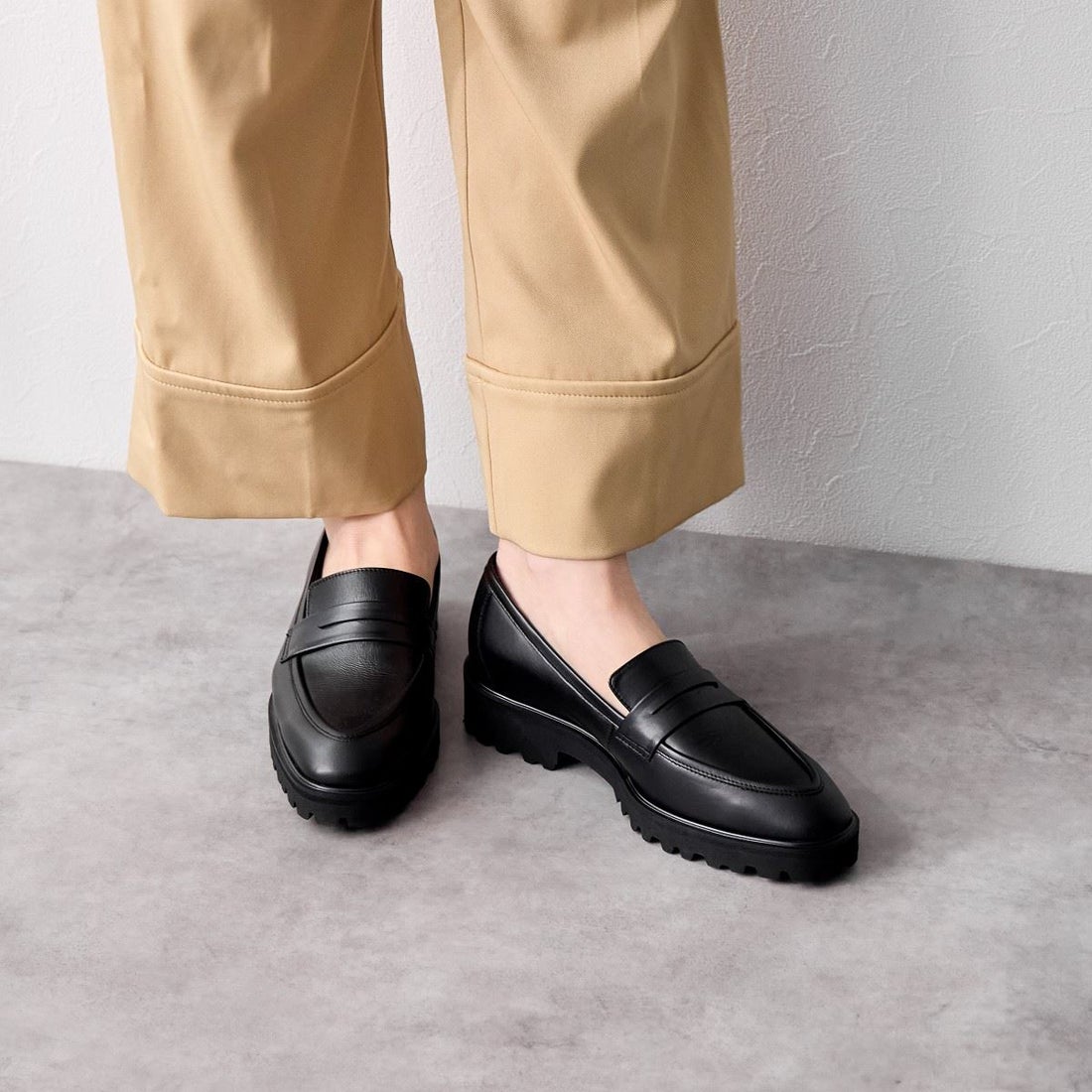 ヒミコ 卑弥呼 トラックソールローファー/641305 （ブラック） -靴