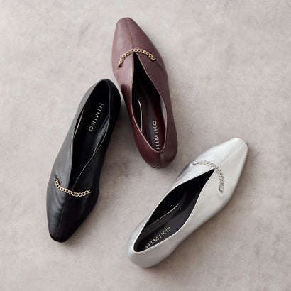 ヒミコ 卑弥呼 チェーンフラットパンプス/641321 （シルバー） -靴