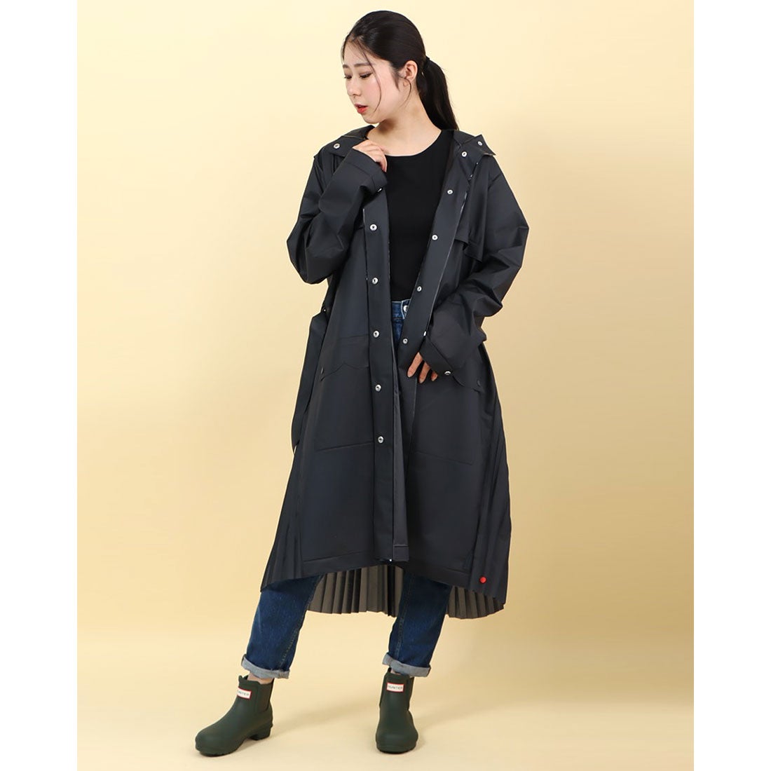 ハンター HUNTER 【レディース】ヴァイナルプリーツコート （NVY